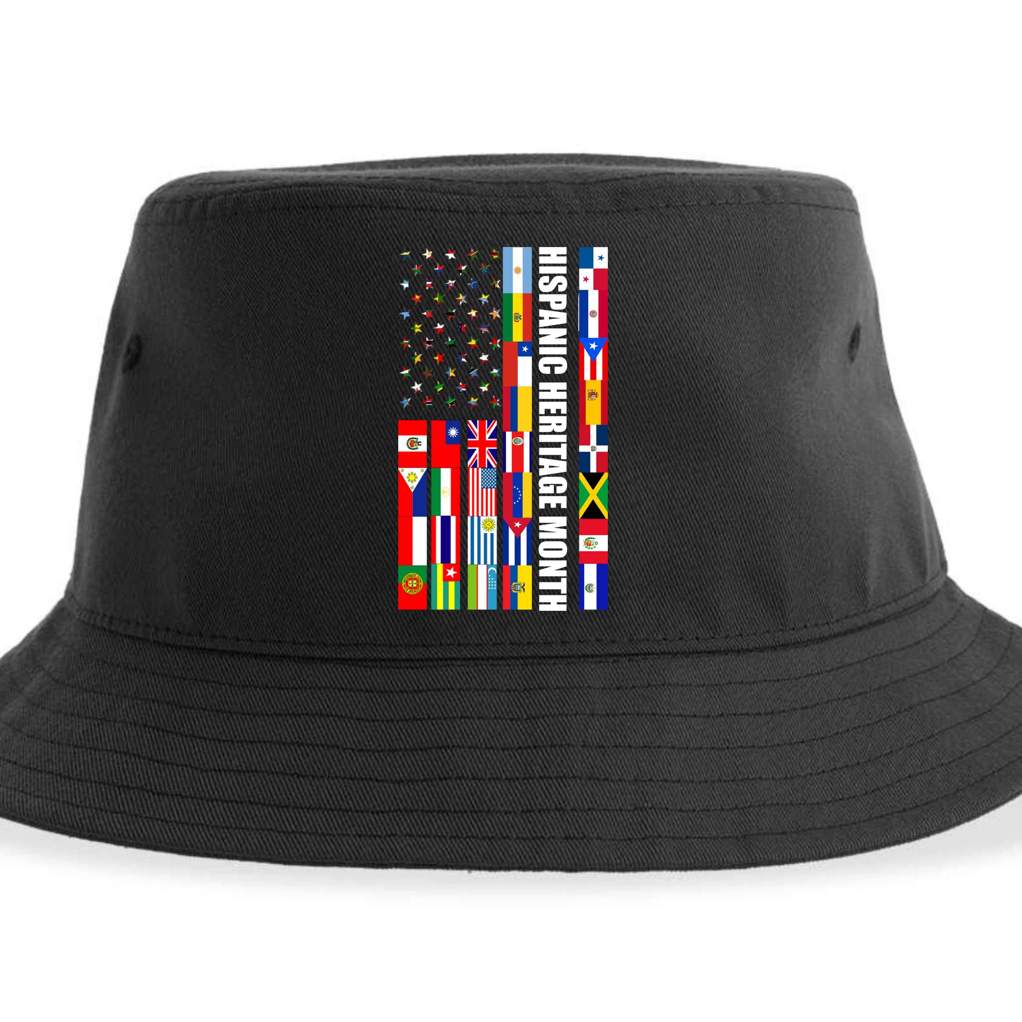 Hispanic Heritage Month Countries United Flag Sustainable Bucket Hat