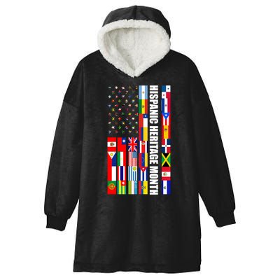 Hispanic Heritage Month Countries United Flag Hooded Wearable Blanket