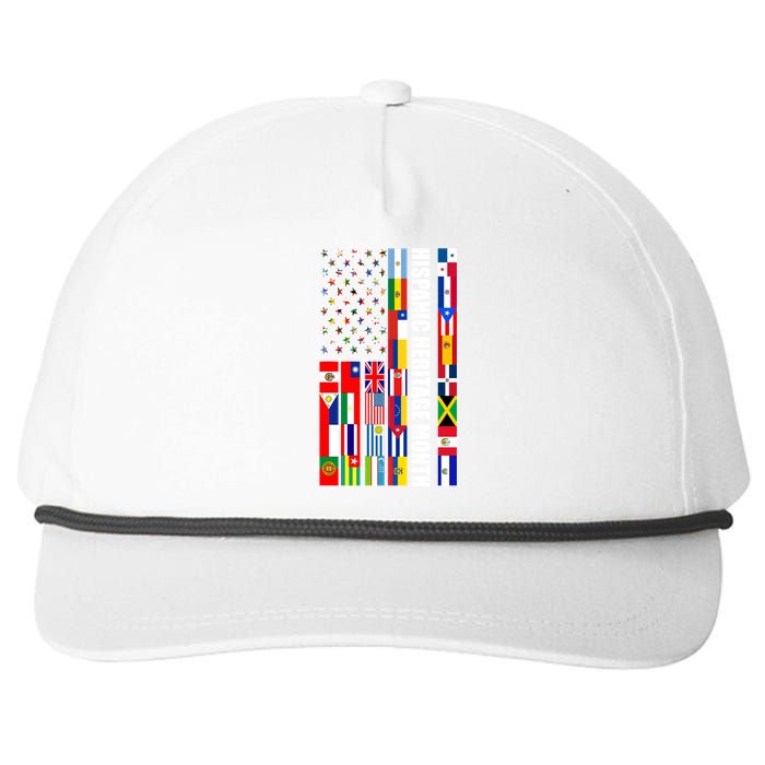 Hispanic Heritage Month Countries United Flag Snapback Five-Panel Rope Hat