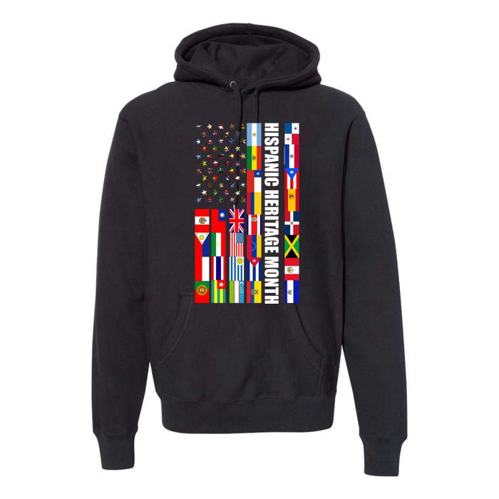 Hispanic Heritage Month Countries United Flag Premium Hoodie