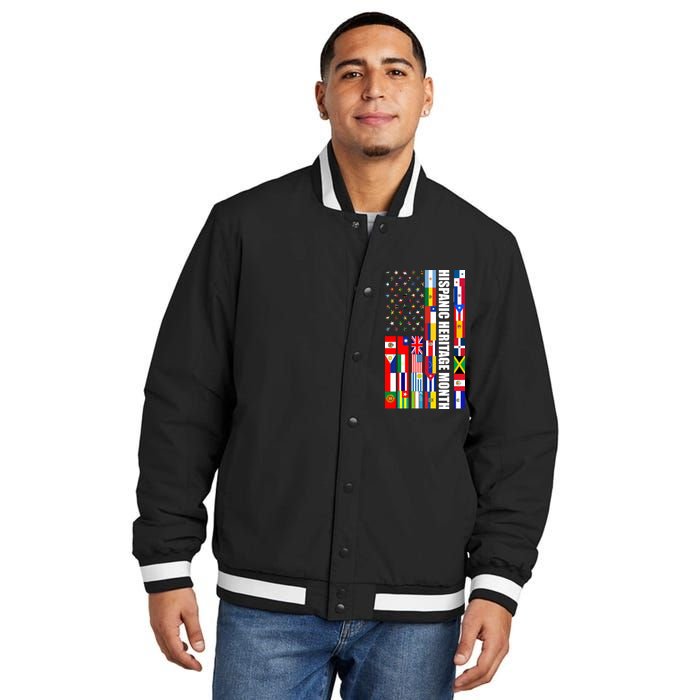 Hispanic Heritage Month Countries United Flag Insulated Varsity Jacket