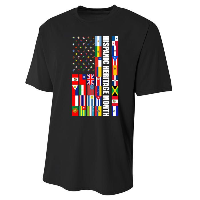 Hispanic Heritage Month Countries United Flag Performance Sprint T-Shirt