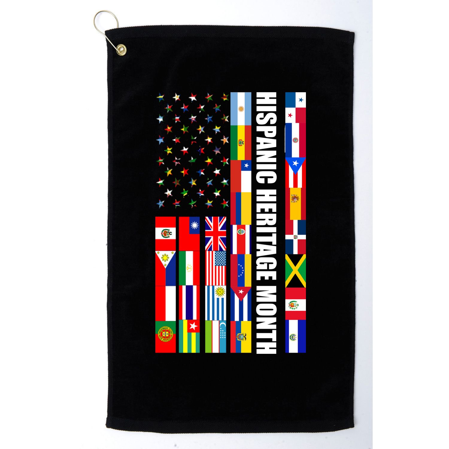 Hispanic Heritage Month Countries United Flag Golf Towel