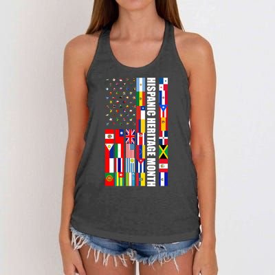 Hispanic Heritage Month Countries United Flag Women's Knotted Racerback Tank