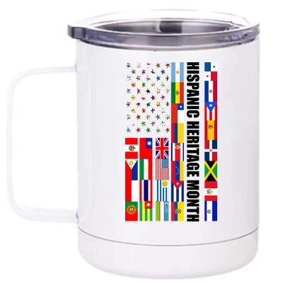 Hispanic Heritage Month Countries United Flag 12 oz Stainless Steel Tumbler Cup