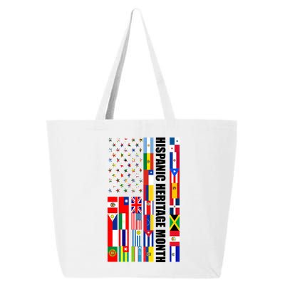 Hispanic Heritage Month Countries United Flag 25L Jumbo Tote