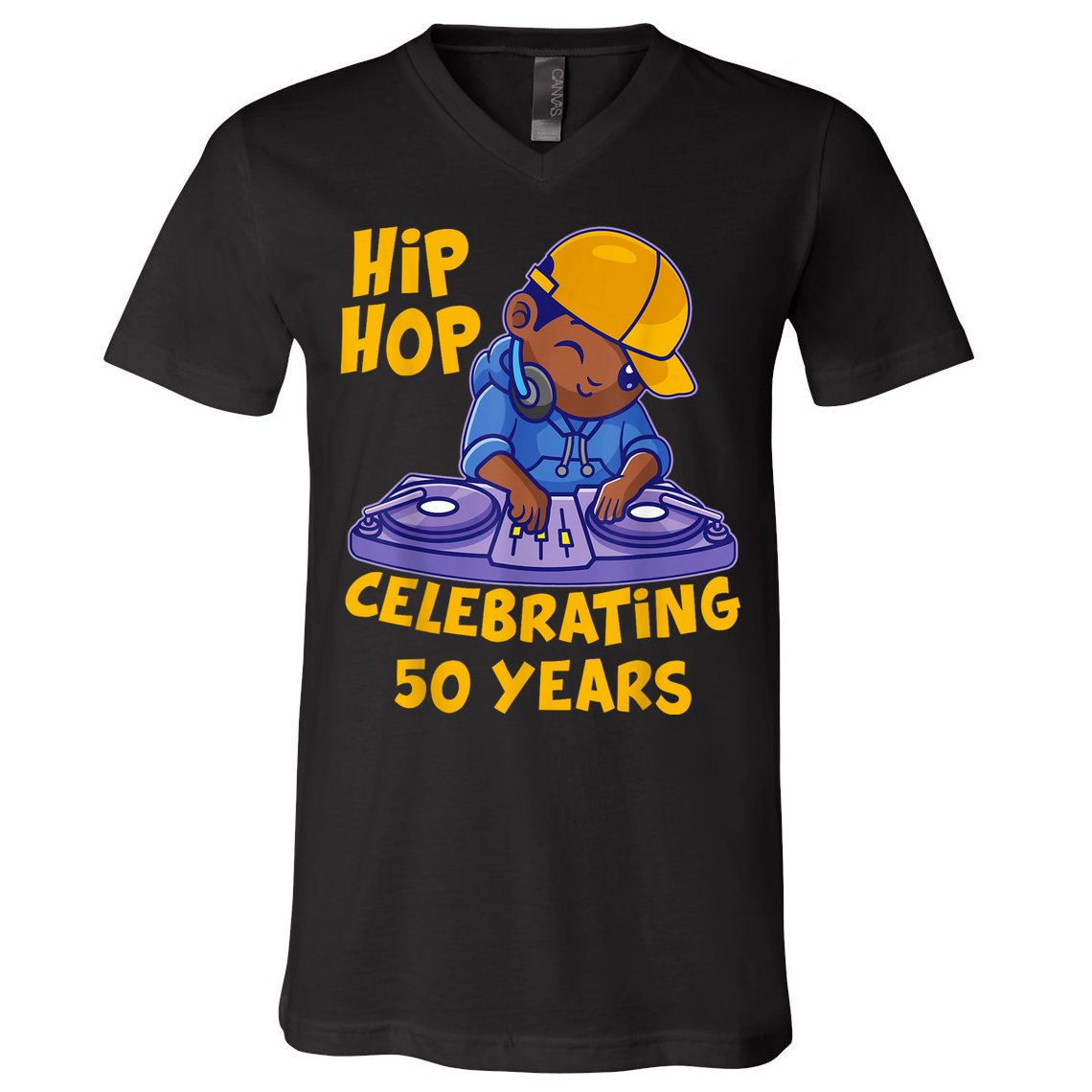 Hip Hop Music 50th Anniversary Black History DJ Dance Rapper V-Neck T-Shirt