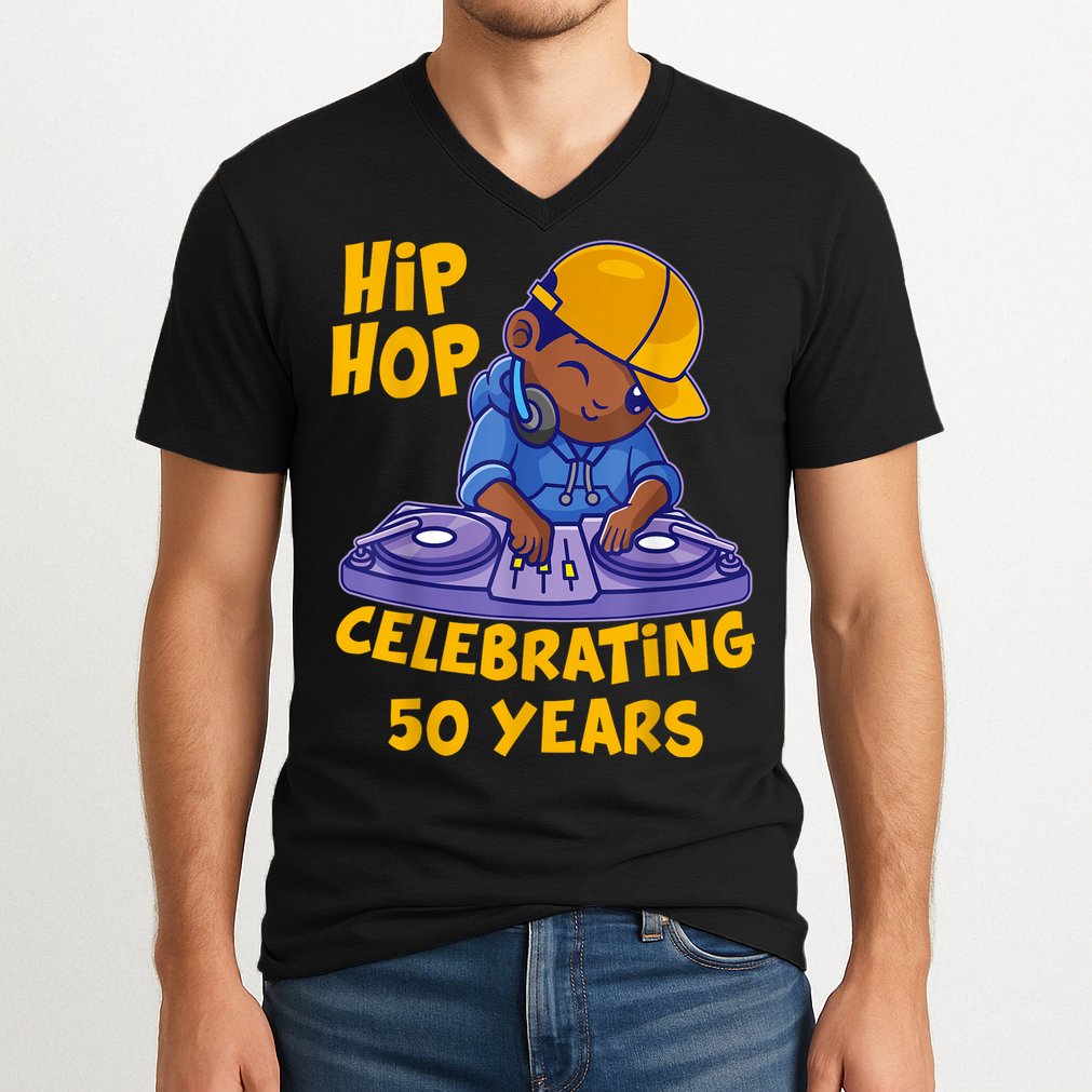 Hip Hop Music 50th Anniversary Black History DJ Dance Rapper V-Neck T-Shirt