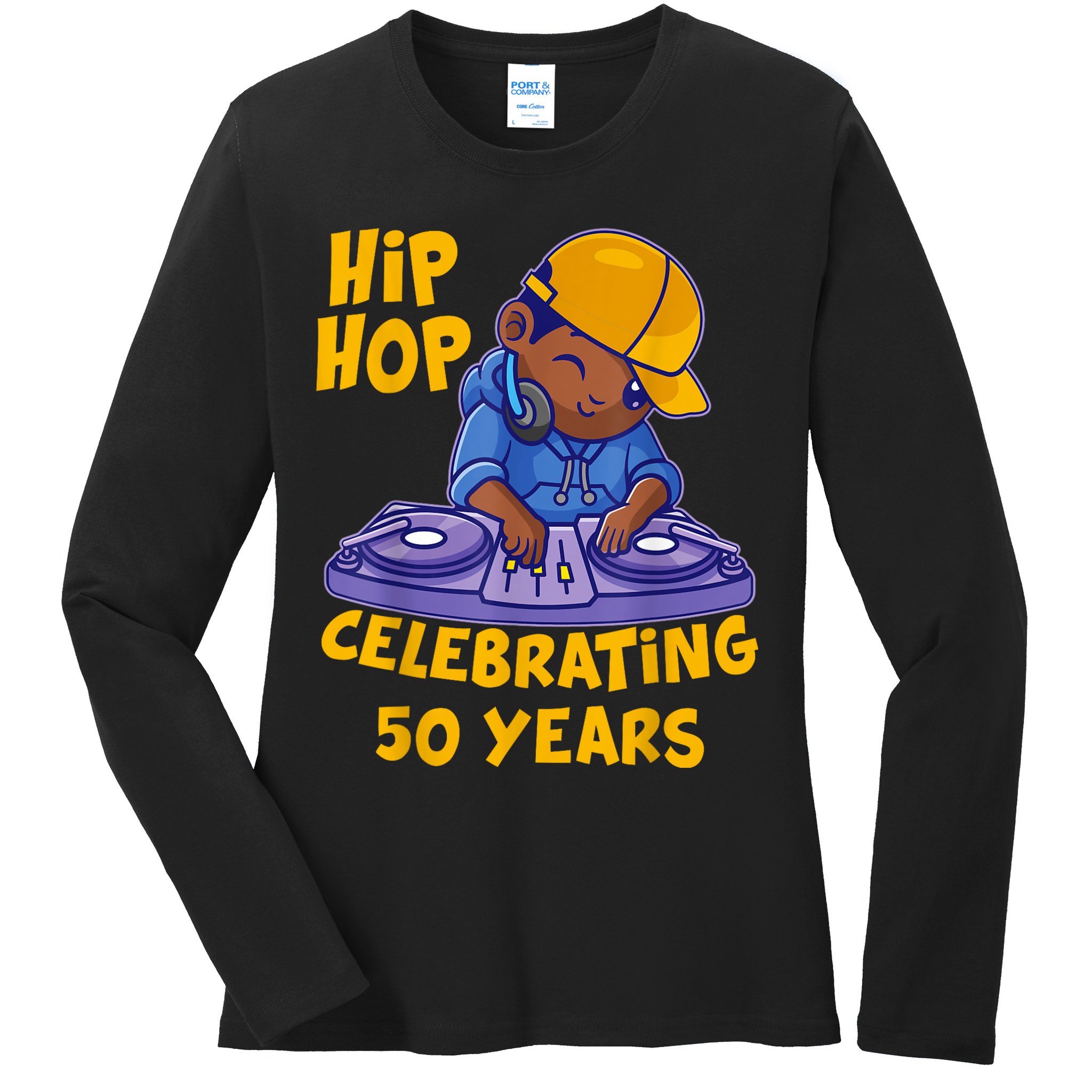 Hip Hop Music 50th Anniversary Black History DJ Dance Rapper Ladies Long Sleeve Shirt