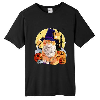 Happy Halloween Maine Coon Cat Witch Pumpkin Tall Fusion ChromaSoft Performance T-Shirt