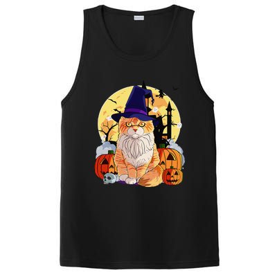 Happy Halloween Maine Coon Cat Witch Pumpkin PosiCharge Competitor Tank