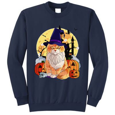 Happy Halloween Maine Coon Cat Witch Pumpkin Sweatshirt