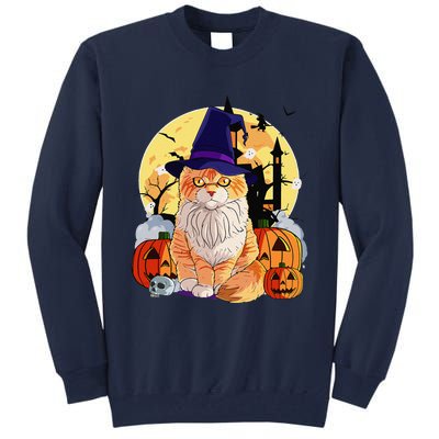 Happy Halloween Maine Coon Cat Witch Pumpkin Tall Sweatshirt