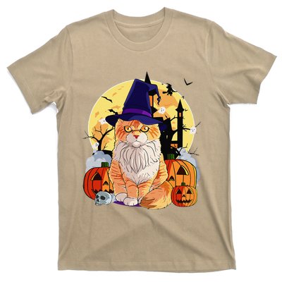 Happy Halloween Maine Coon Cat Witch Pumpkin T-Shirt