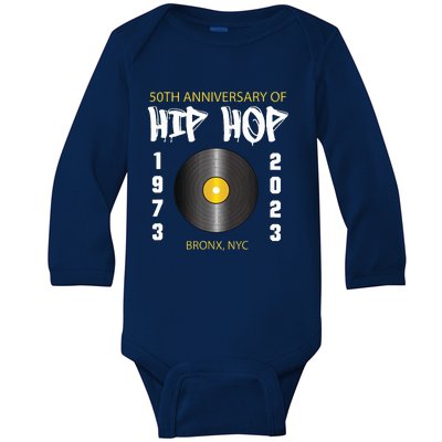 Hip Hop Music Is 50 50th Anniversary Retro Baby Long Sleeve Bodysuit