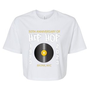 Hip Hop Music Is 50 50th Anniversary Retro Bella+Canvas Jersey Crop Tee