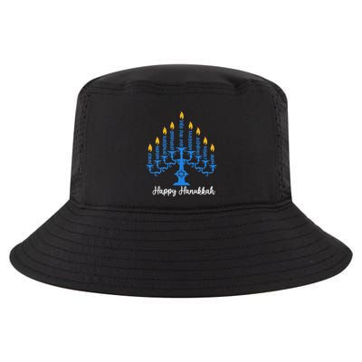 Happy Hanukkah Menorah Inspirational Chanukah Jewish Cool Comfort Performance Bucket Hat