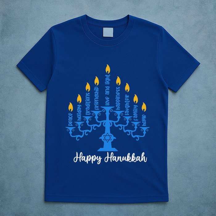 Happy Hanukkah Menorah Inspirational Chanukah Jewish T-Shirt