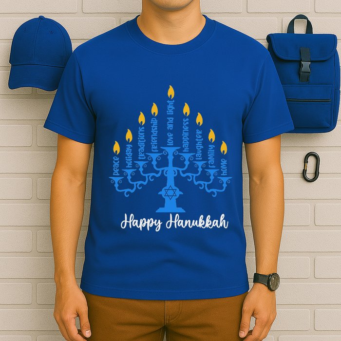Happy Hanukkah Menorah Inspirational Chanukah Jewish T-Shirt
