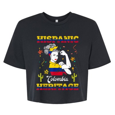 Hispanic Heritage Month Colombia Unbreakable Colombian Bella+Canvas Jersey Crop Tee