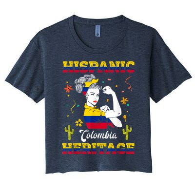 Hispanic Heritage Month Colombia Unbreakable Colombian Women's Crop Top Tee