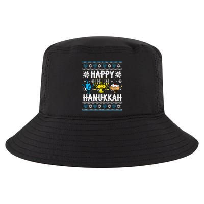 Happy Hanukkah Menorah Dreidel Ugly Chanukah Cool Comfort Performance Bucket Hat