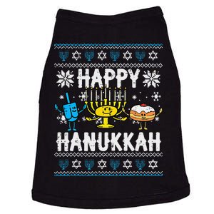 Happy Hanukkah Menorah Dreidel Ugly Chanukah Doggie Tank