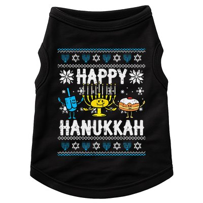 Happy Hanukkah Menorah Dreidel Ugly Chanukah Doggie Tank