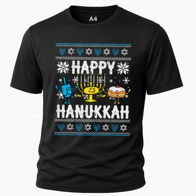 Happy Hanukkah Menorah Dreidel Ugly Chanukah Performance Shirt