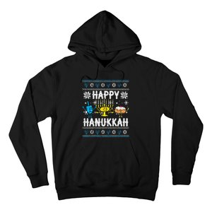 Happy Hanukkah Menorah Dreidel Ugly Chanukah Hoodie