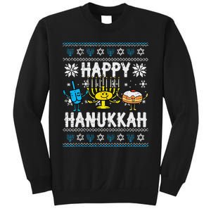 Happy Hanukkah Menorah Dreidel Ugly Chanukah Sweatshirt