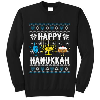 Happy Hanukkah Menorah Dreidel Ugly Chanukah Sweatshirt
