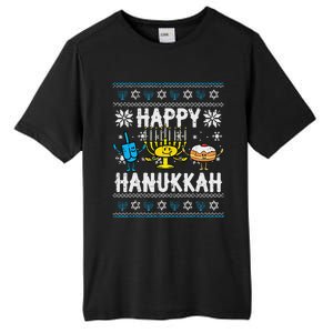 Happy Hanukkah Menorah Dreidel Ugly Chanukah Tall Fusion ChromaSoft Performance T-Shirt