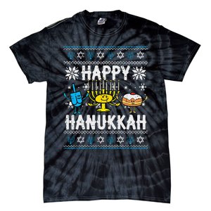 Happy Hanukkah Menorah Dreidel Ugly Chanukah Tie-Dye T-Shirt