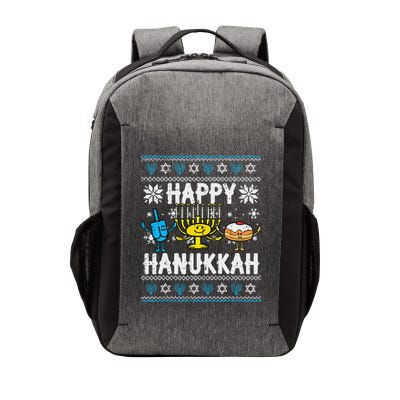 Happy Hanukkah Menorah Dreidel Ugly Chanukah Vector Backpack