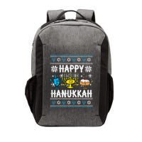 Happy Hanukkah Menorah Dreidel Ugly Chanukah Vector Backpack