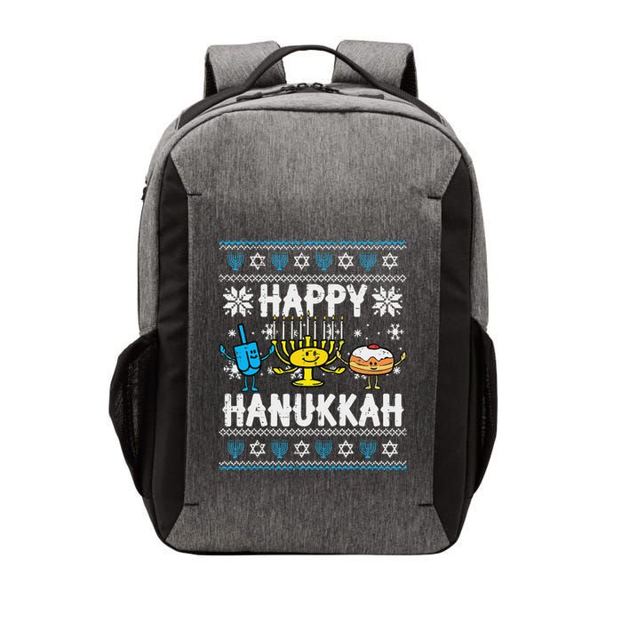 Happy Hanukkah Menorah Dreidel Ugly Chanukah Vector Backpack