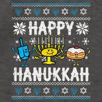 Happy Hanukkah Menorah Dreidel Ugly Chanukah Vector Backpack