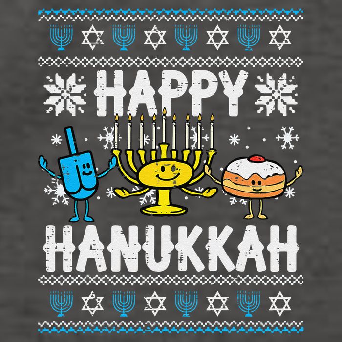 Happy Hanukkah Menorah Dreidel Ugly Chanukah Vector Backpack