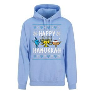 Happy Hanukkah Menorah Dreidel Ugly Chanukah Unisex Surf Hoodie