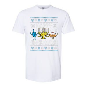 Happy Hanukkah Menorah Dreidel Ugly Chanukah Softstyle CVC T-Shirt