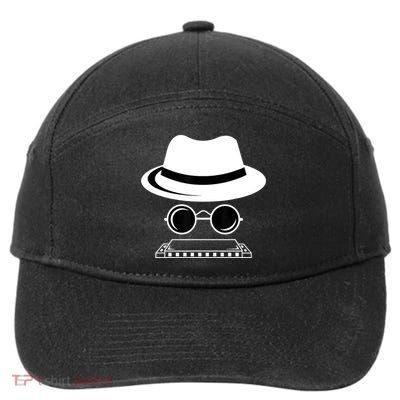 Harmonica Hat Music Orchestra Member 7-Panel Snapback Hat