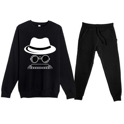 Harmonica Hat Music Orchestra Member Premium Crewneck Sweatsuit Set