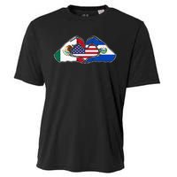 Heart Hands Mexico El Salvador And The USA. Cooling Performance Crew T-Shirt