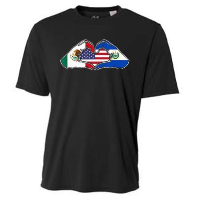 Heart Hands Mexico El Salvador And The USA. Cooling Performance Crew T-Shirt