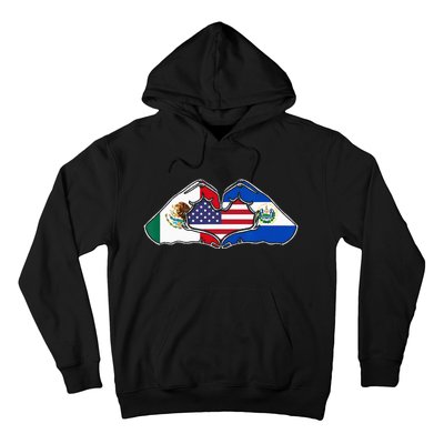 Heart Hands Mexico El Salvador And The USA. Hoodie