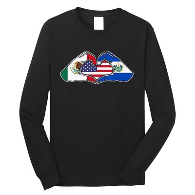 Heart Hands Mexico El Salvador And The USA. Long Sleeve Shirt