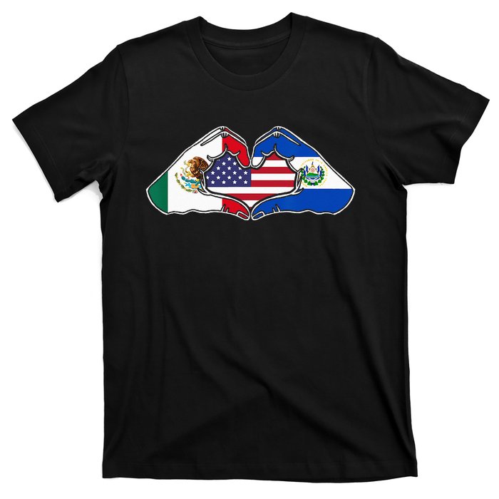 Heart Hands Mexico El Salvador And The USA. T-Shirt