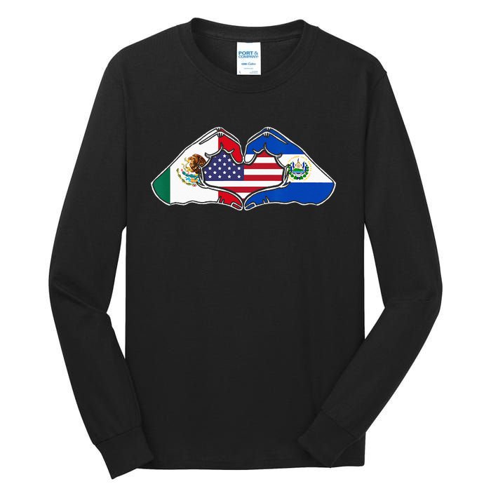 Heart Hands Mexico El Salvador And The USA. Tall Long Sleeve T-Shirt