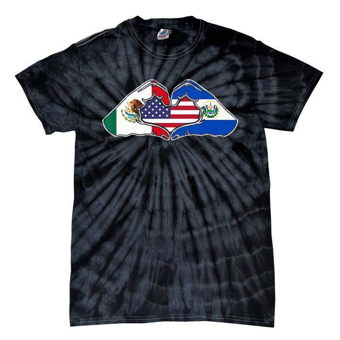 Heart Hands Mexico El Salvador And The USA. Tie-Dye T-Shirt